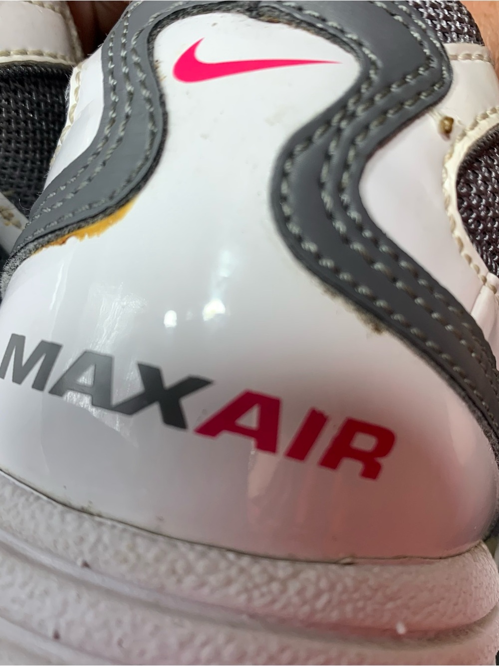 Retro Nike Air Max Motor Running Shoes Gray White Patent Low Sneakers Sz 7 Y2K - Picture 13 of 16